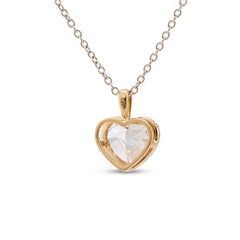 14K Yellow Gold 2.2ct Heart-Shaped Lab Diamond Bezel Pendant (Chain excluded)