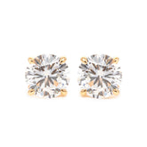 Cherished Moments 14K Gold 2 ct tw Round Cut Lab Diamond 4 Prongs Martini Stud Earrings (FG Color, VS Clarity)