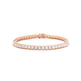 18K Rose Gold Princess Cut Lab Diamond Tennis Bracelet