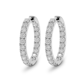 Round Cut Diamond Hoop Earrings