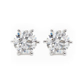 Cherished Moments 14K Gold 2 ct tw Round Cut Lab Diamond 6 Prongs Floral Setting Stud Earrings (FG Color, VS Clarity)