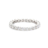14K White Gold Round Cut Lab Diamond Eternity Ring