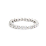 14K White Gold Round Cut Lab Diamond Eternity Ring