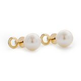 14K Yellow Gold Near-round Fresh-water Pearl Etud Earrings