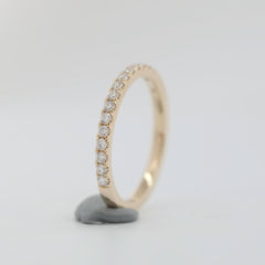 14K Yellow Gold 1.6mm Round Lab Diamond Half Eternity Ring