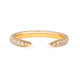 14K Yellow Gold Round Lab Diamond Half Eternity Open Ring