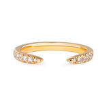 14K Yellow Gold Round Lab Diamond Half Eternity Open Ring
