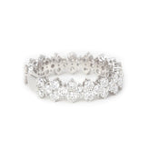 14K White Gold Round Lab Diamond Lace Shaped Wedding Ring