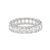 18K White Gold Emerald Cut & Round Cut Lab Diamond Eternity Ring