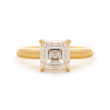 18k Yellow Gold 3ct Asscher Cut Lab Diamond 4 Claw Prong Basket Setting Ring