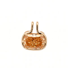 14K Yellow Gold 3.03CT Yellow Cushion Diamond Bezel Set Pendant