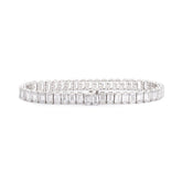 18K White Gold Emerald Cut Lab Diamond Tennis Bracelet, Radiant Diamond Emerald Design