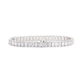 18K White Gold Emerald Cut Lab Diamond Tennis Bracelet, Radiant Diamond Emerald Design