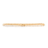 18K Yellow Gold Round Brilliant Cut Lab Diamond Three Prong Tennis Bracelet