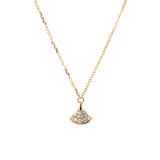 18K Yollow Gold Round Lab Diamond Skirt Pendant Necklace