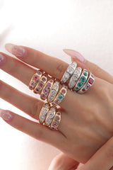 5 stones Round/ Asscher Fortune Ring
