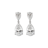 14K White Gold 10 ct tw Pear Shaped Lab Diamond Drop Stud Earrings