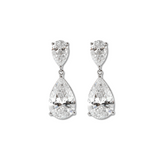 14K White Gold 10 ct tw Pear Shaped Lab Diamond Drop Stud Earrings