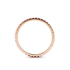 14K Rose Gold Fancy Pink Round Lab Diamond Eternity Ring