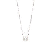 18K White Gold 1ct Round Lab Diamond Double Prong Basket Setting Necklace