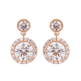 14K Rose Gold Nugget Earrings with Lab Diamond Halo Design