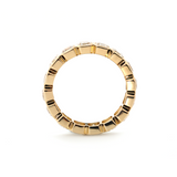 14K Yellow Gold Asscher Cut Lab Diamond Bezel Eternity Ring