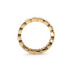 14K Yellow Gold Asscher Cut Lab Diamond Bezel Eternity Ring