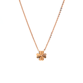 14K Rose Gold Round Lab Diamond Clover Pendant Necklace
