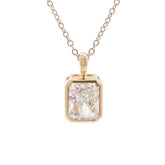14K Yellow Gold 2.3ct Radiant-Cut Lab Diamond Bezel Pendant (Chain excluded)