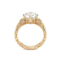 14K Yellow Gold 2.55ct Old European Cut Lab Diamond Vintage Ring
