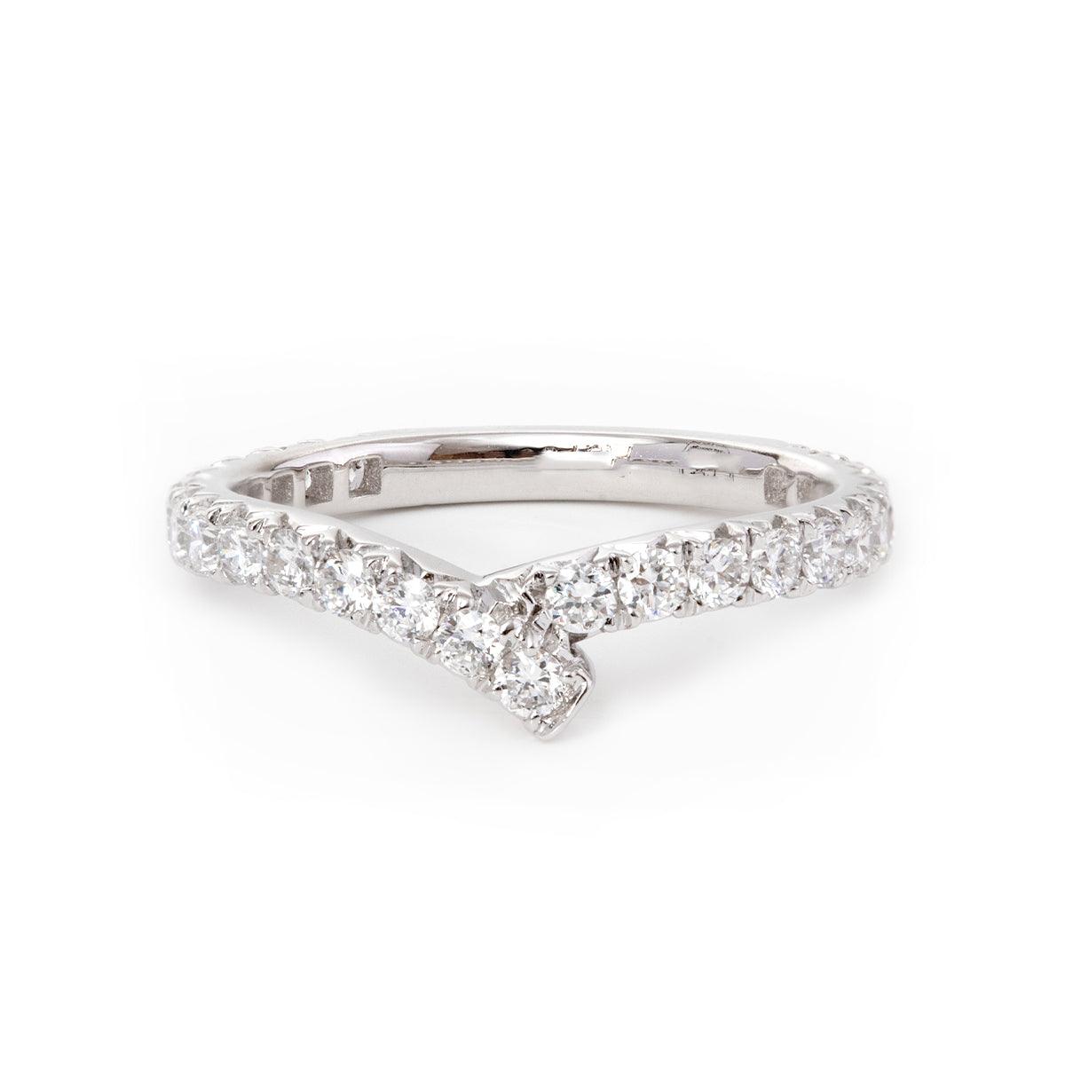 18K White Gold Round Cut Lab Diamond Wedding Ring Enhancer