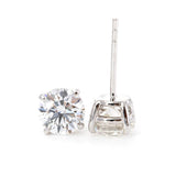 14K White Gold Big Earrings – 2 ct tw Lab Diamond Basket Studs