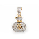 Round Lab Diamond Money Bag Pendant Necklace