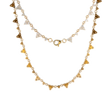 14K Yellow Gold Round Lab Diamond Triangle Choker Necklace