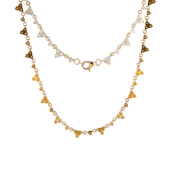 14K Yellow Gold Round Lab Diamond Triangle Choker Necklace