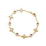 18K Yellow Gold Round Lab Diamond Fancy Shape Station Bracelet