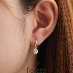 1CTW Oval Shape Bezel Earrings - MMR