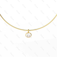 1 ct and 2 ct Oval Bezel Pendant