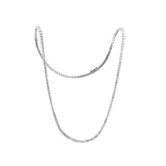 2.2 mm Round Brilliant Lab Diamond 4-prong Basket Tennis Necklace - Fiorese Day - MMR