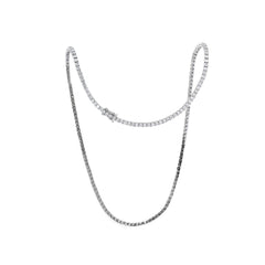 2.2 mm Round Brilliant Lab Diamond 4-prong Basket Tennis Necklace - Fiorese Day - MMR