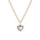 14K Rose Gold 1ct Heart Shaped Pink Lab Diamond Pendant with Corss Chain