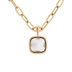 14K Yellow Gold 3.01ct Cushion Crushed Ice-Cut Lab Diamond Bezel Pendant (Chain excluded)