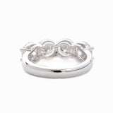 14K White Gold Gothic Wedding Rings – 4ct Moissanite 4-Stone Design