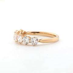 10K Yellow Gold Old European Cut Lab Diamond 7 Stone Ring