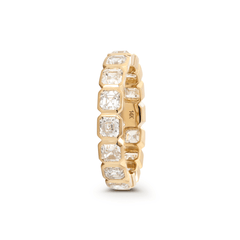 14K Yellow Gold Asscher Cut Lab Diamond Bezel Eternity Ring