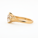 14K Yellow Gold 3ct Old Mine Cut Lab Diamond 8 Prongs Crown Basket Solitaire Ring