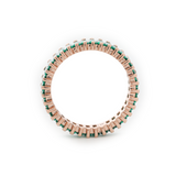 14K Rose Gold 3*1.5mm Baguette Cut Zambian Lab Emerald Eternity Ring