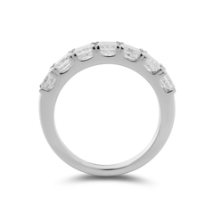 Platinum Princess Cut Lab Diamond 7 Stone Half Eternity Ring