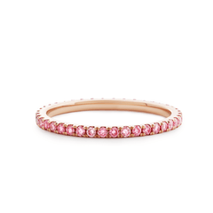14K Rose Gold Fancy Pink Round Lab Diamond Eternity Ring