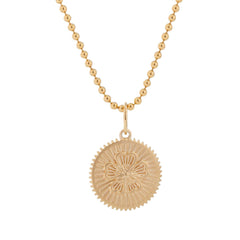 14K Yellow and White Gold Floral Pendant Necklace